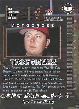 2000 Fleer Adrenaline - Gold #11 Tommy Clowers Back